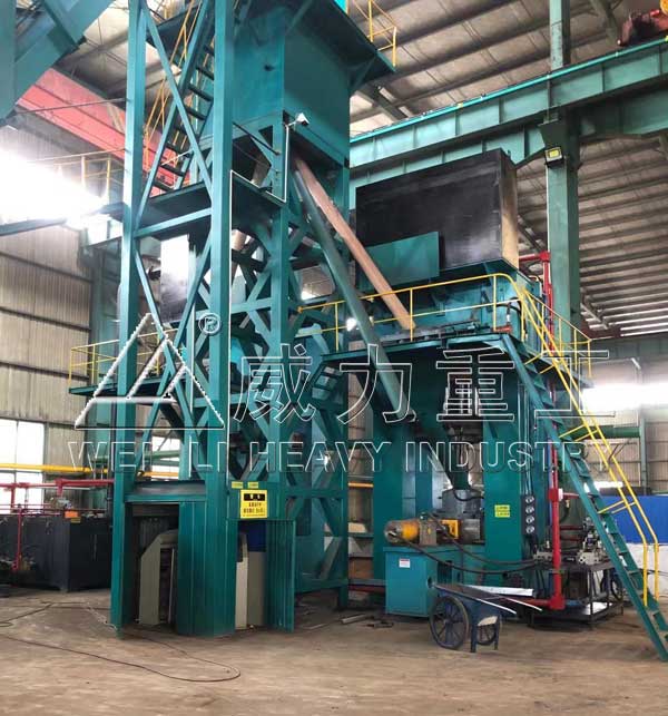 粒子鋼熱壓壓塊成套生產設備現場